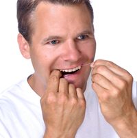 Man Flossing